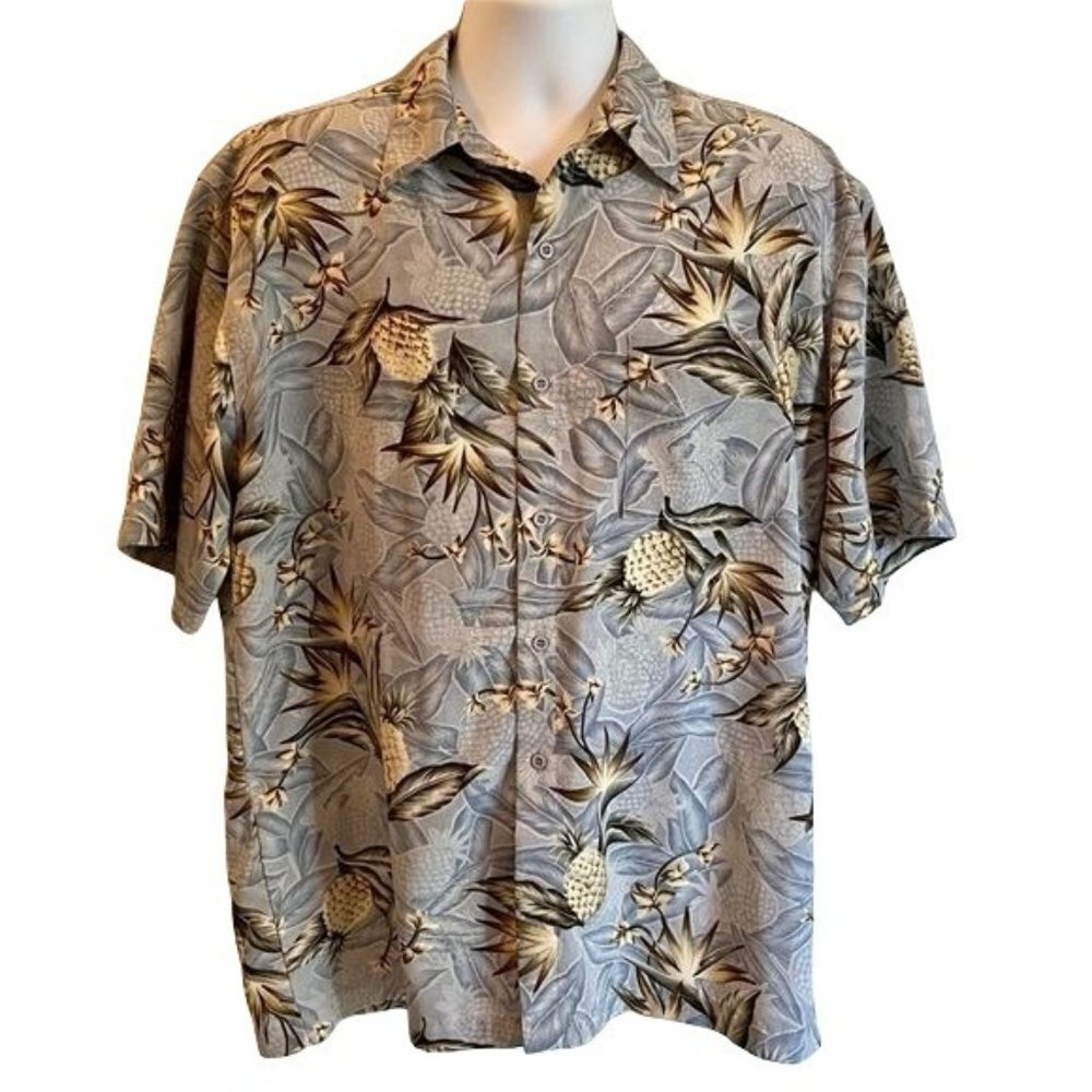 Premier International Short Sleeve Button Down Tropical Shirt Mens Large